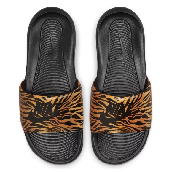 Nike Women's Victori One Print Slides CN9676-010 Black/Brown Size 9 NWT - Picture 1 of 9